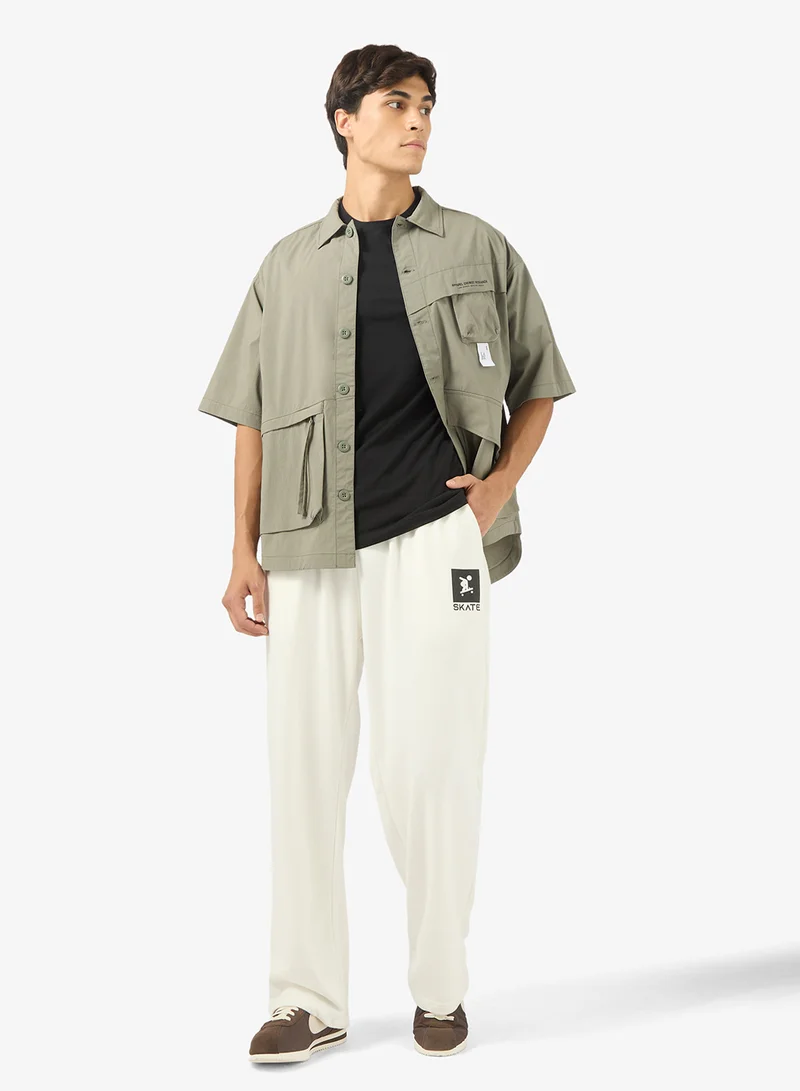 Seventy Five Basics Graphic Print Open Hem Joggers