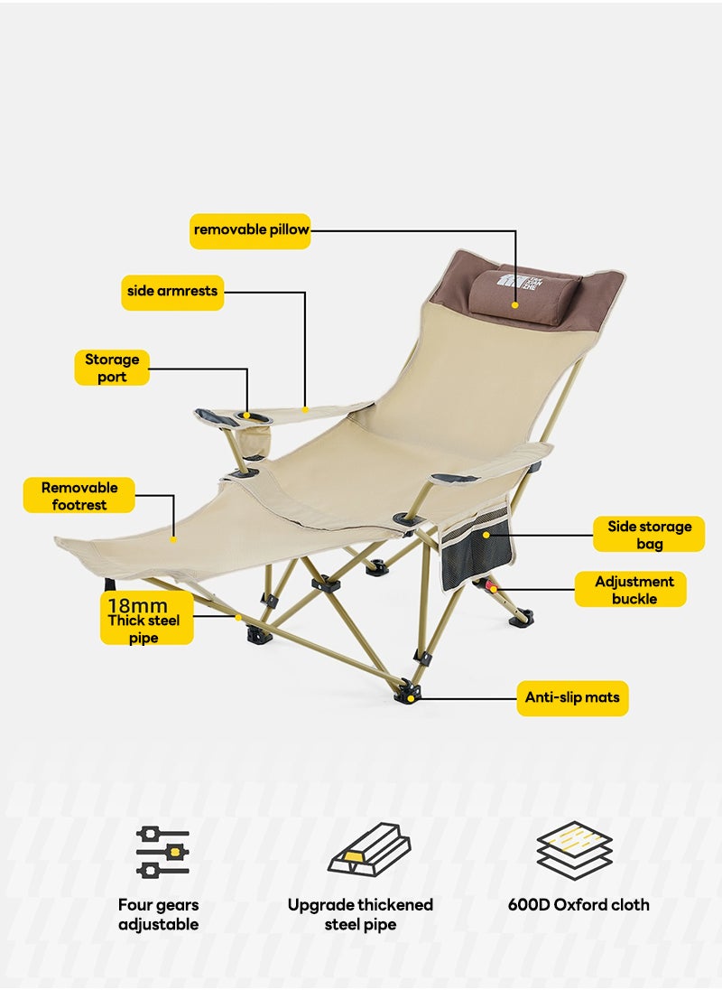 Sharpdo Ultralight High Back Folding Camping Chair, Upgraded All Aluminum Structure, Built-in Pillow, Side Pocket & Carry Bag, Compact & Heavy Duty for Outdoor Backpacking  - Image 2