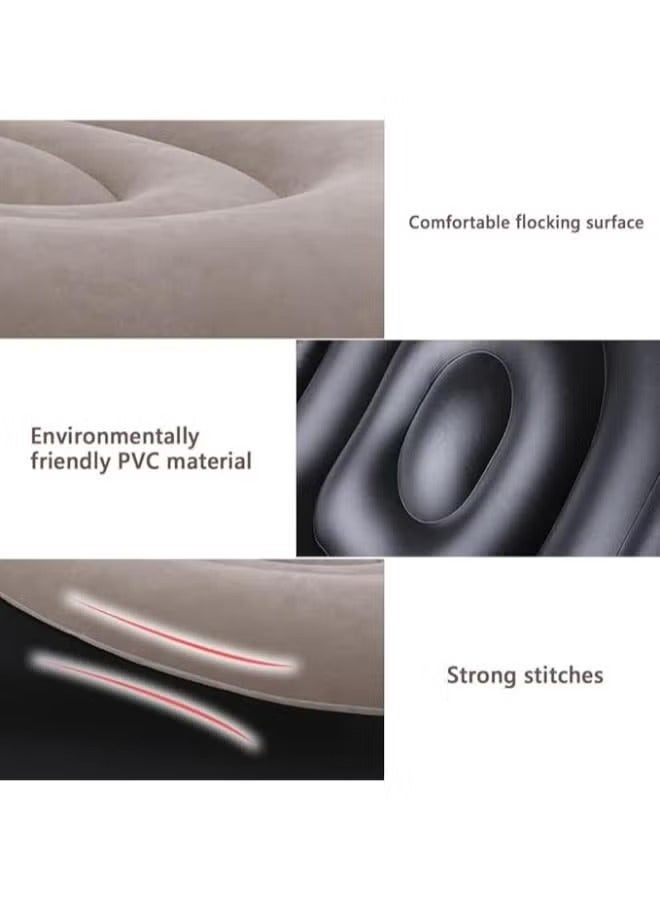 2-in-1 Inflatable Lounge Chair with Footrest – Portable Folding Flocked Recliner for Indoor & Outdoor Use - Image 3