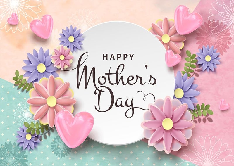 LTLYH 10x8ft Happy Mothers Day Backdrops Thanks Mother Party Photoshoot Backdrops Moms Day Party Decorations Banner Photo Backdrop Mothers Day Birthday Party Background 138