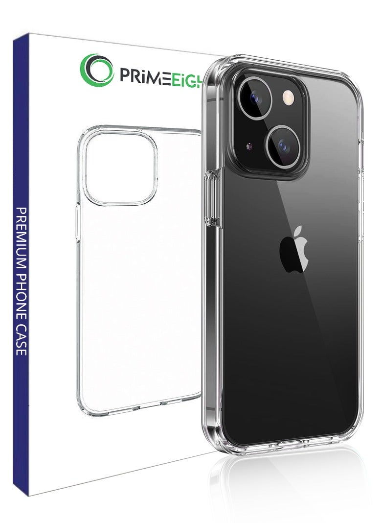 برايميت جراب حماية ايفون 13 ميني شفاف كريستالي 5.4 انش ذو حواف منحنيه مقاومه للصدمات و ضد الخدش ومضاد للاصفرار كفر حافظة شفاف ناصع كرستال. - Image 1