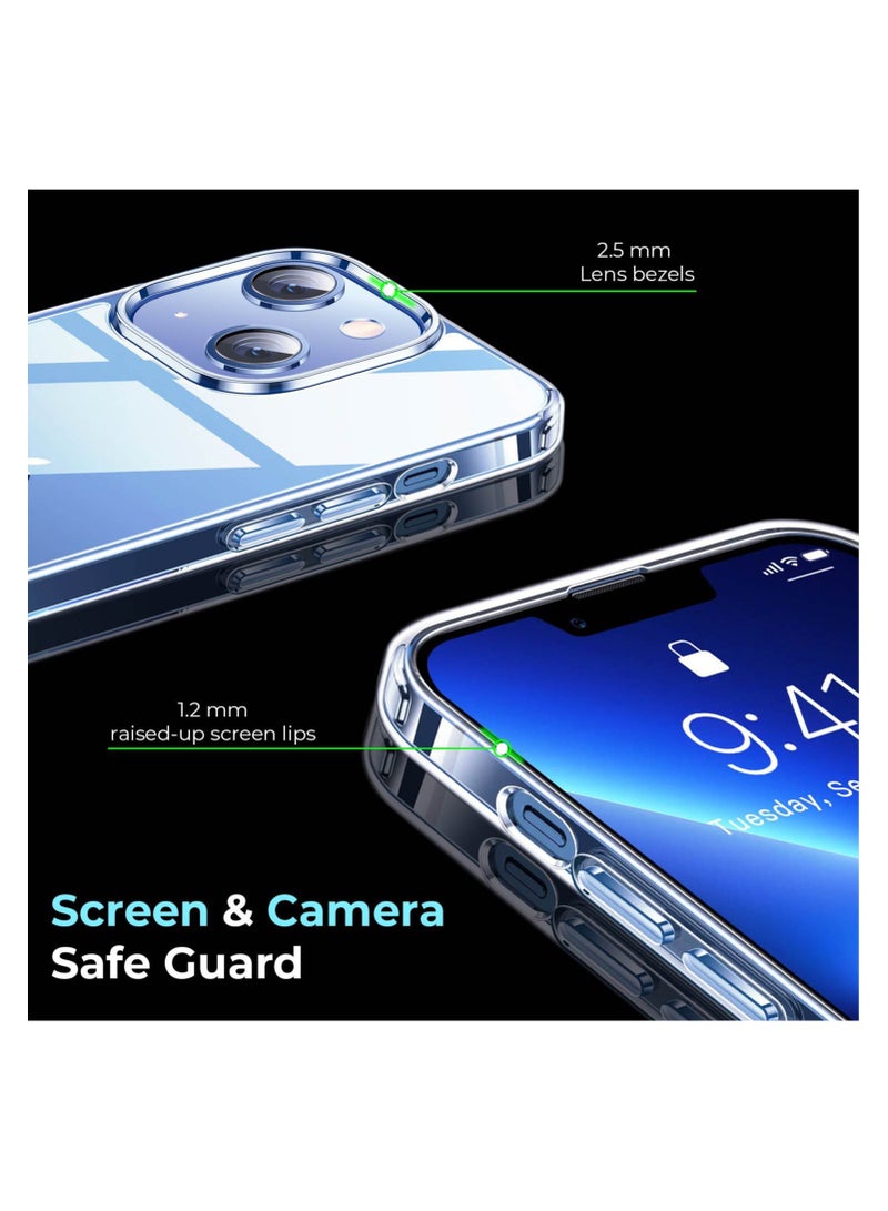 برايميت جراب حماية ايفون 13 ميني شفاف كريستالي 5.4 انش ذو حواف منحنيه مقاومه للصدمات و ضد الخدش ومضاد للاصفرار كفر حافظة شفاف ناصع كرستال. - Image 4
