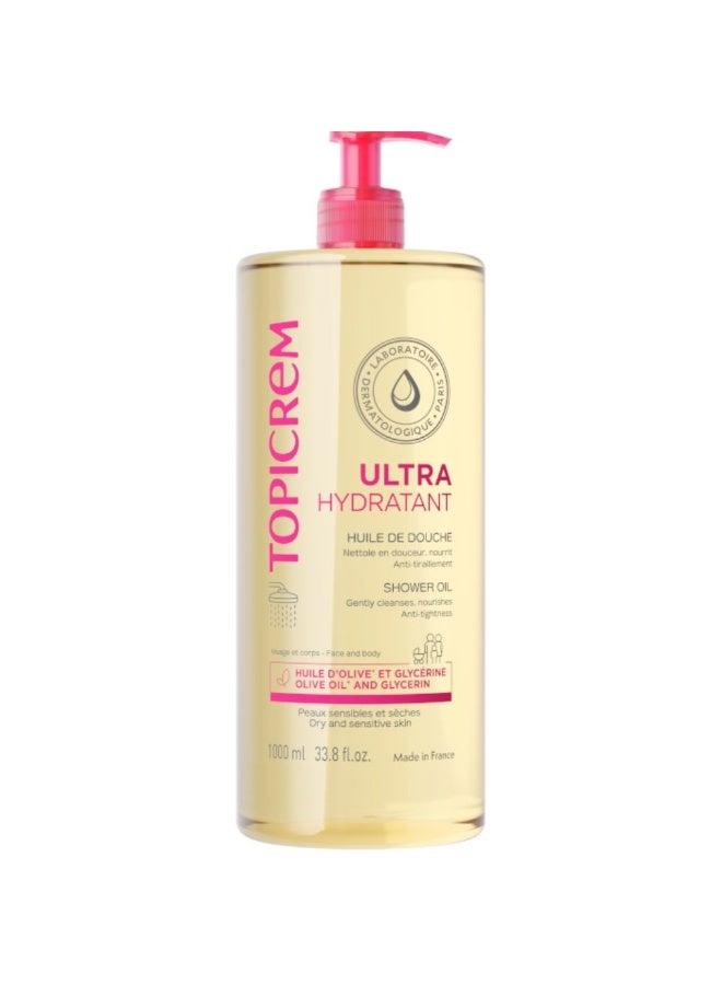 Topicrem Uh Shower Oil for Sensitive and Dry Skin 1000ml - Image 1