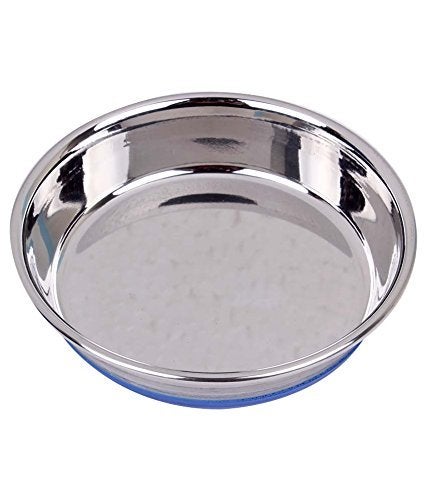 ROYALE DOG Pet Heavy Dog Bowl (Red) Export Quality with 100% Silicon Bonded Rubber Base Stainless Steel Dog Food Bowl Feeder Bowls Pet Bowl for Feeding Dogs Cats and Pets (200 ML, Blue) - Image 1