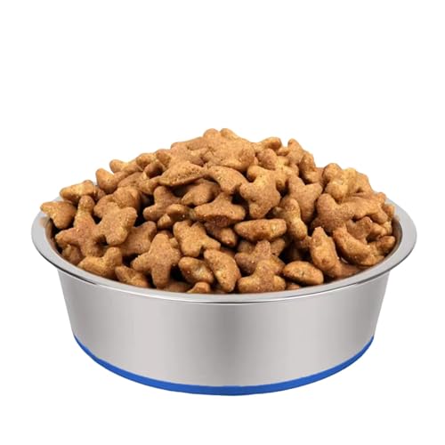 ROYALE DOG Pet Heavy Dog Bowl (Red) Export Quality with 100% Silicon Bonded Rubber Base Stainless Steel Dog Food Bowl Feeder Bowls Pet Bowl for Feeding Dogs Cats and Pets (200 ML, Blue) - Image 2