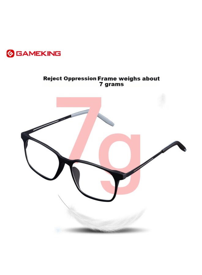 Gameking Blue Light Blocking Gl Uni Anti-radiation Eyewear Non-prescription Square Frame Clear Lens 3388 Black Blue Light Blocking Grey - Image 2