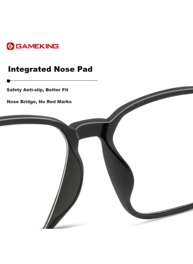 Gameking Blue Light Blocking Gl Uni Anti-radiation Eyewear Non-prescription Square Frame Clear Lens 3388 Black Blue Light Blocking Grey - Image 4