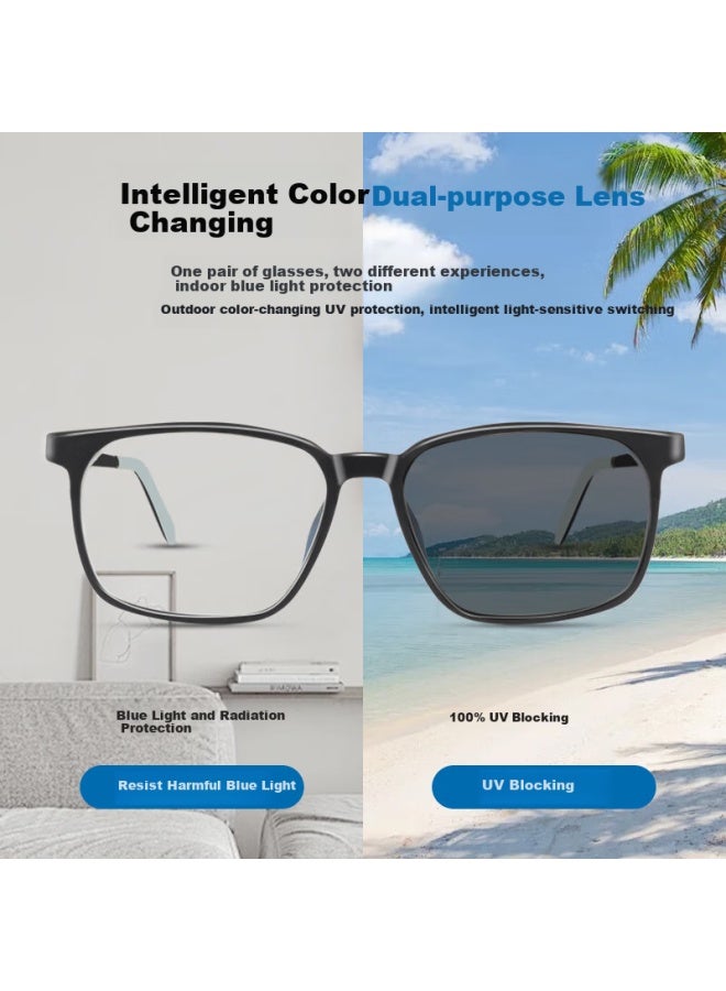 Gameking Blue Light Blocking Gl Uni Anti-radiation Eyewear Non-prescription Square Frame Clear Lens 3388 Black Blue Light Blocking Grey - Image 3