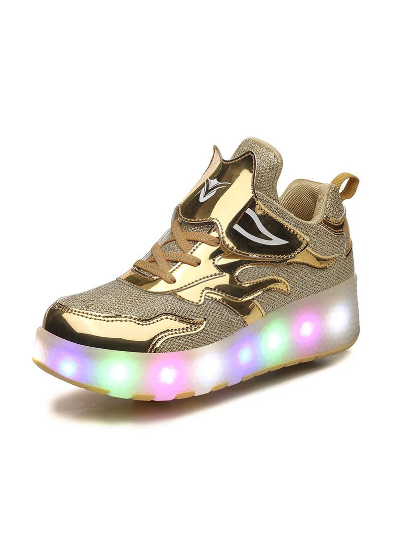 Loquat LED Flash Light Sneaker Skate Shoes with Wheels USB Charging Roller Skates Shoes - Image 2