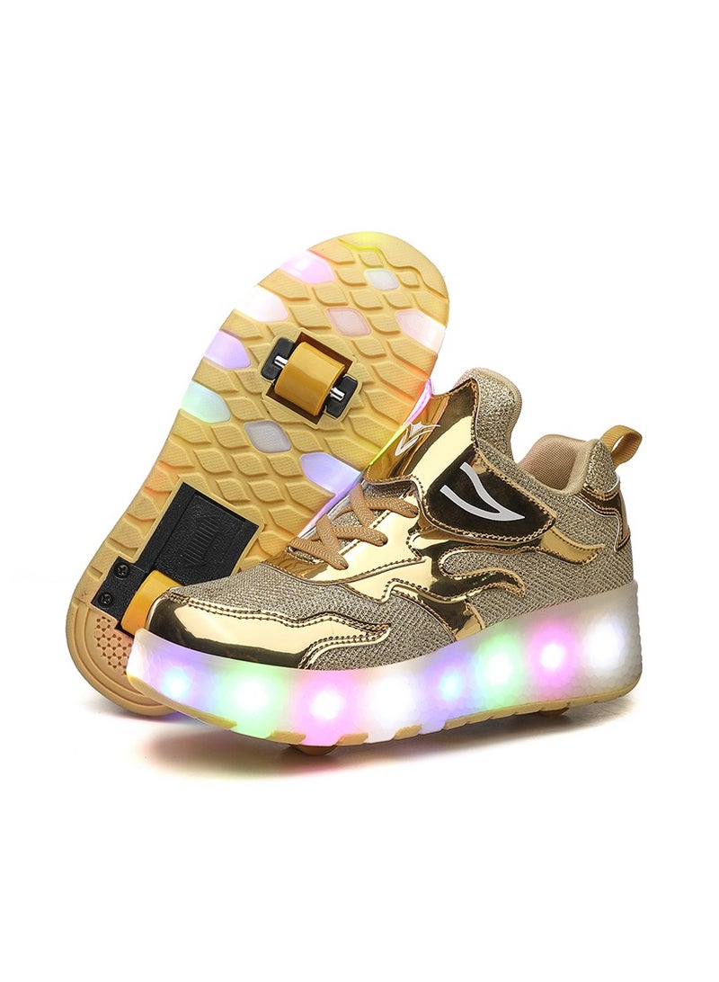 Loquat LED Flash Light Sneaker Skate Shoes with Wheels USB Charging Roller Skates Shoes - Image 1