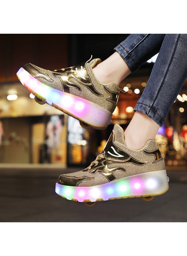 Loquat LED Flash Light Sneaker Skate Shoes with Wheels USB Charging Roller Skates Shoes - Image 5