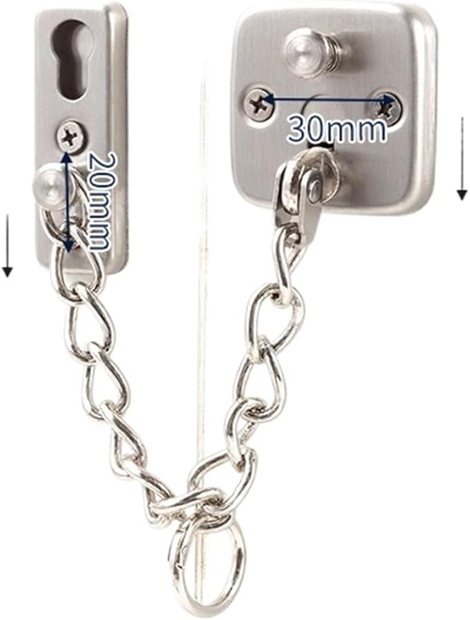 Square Door Chain Lock 304 Stainless Steel Security Guard Anti Theft Latch A201 Stainless Steel - Image 2