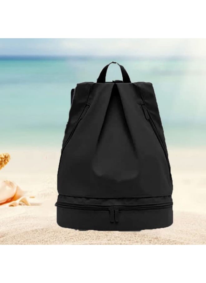 Generic Waterproof Swimming Bag, Wet and Dry Storage Bag for Men and Women, Sports Backpack for Kids Swimming Beach Camping Bag (Black for Adults)  - Image 2