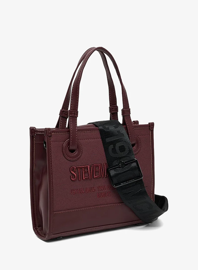 ستيف مادن Logo Embroidered Snap Closure Tote Bag