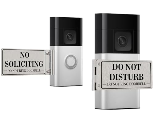 MtMinn Metal Doorbell Cover No Soliciting Sign for House & Front Door, Flipable No Soliciting Sign for Ring Doorbell, Easy to Mount, Great Gift for Home Officers and Exhausted Moms with Sleeping Baby(Left) - Image 1