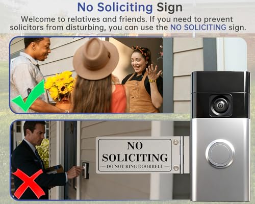 MtMinn Metal Doorbell Cover No Soliciting Sign for House & Front Door, Flipable No Soliciting Sign for Ring Doorbell, Easy to Mount, Great Gift for Home Officers and Exhausted Moms with Sleeping Baby(Left) - Image 4