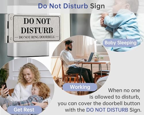 MtMinn Metal Doorbell Cover No Soliciting Sign for House & Front Door, Flipable No Soliciting Sign for Ring Doorbell, Easy to Mount, Great Gift for Home Officers and Exhausted Moms with Sleeping Baby(Left) - Image 3