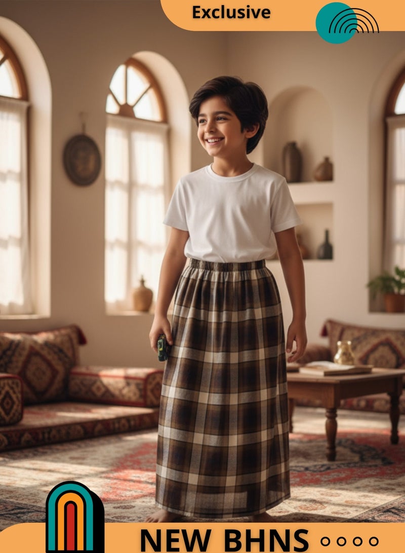 بهنس فوطة ولادي وزرة مطاط  للاولاد وزرة صيفي مريحة جدا وباردة لاطفال وزار ولادي معوز صارون فوطة اولاد صاروم اسباعية ولادية مناسب للمنزل والنوم واوقات الصلاة - Image 1