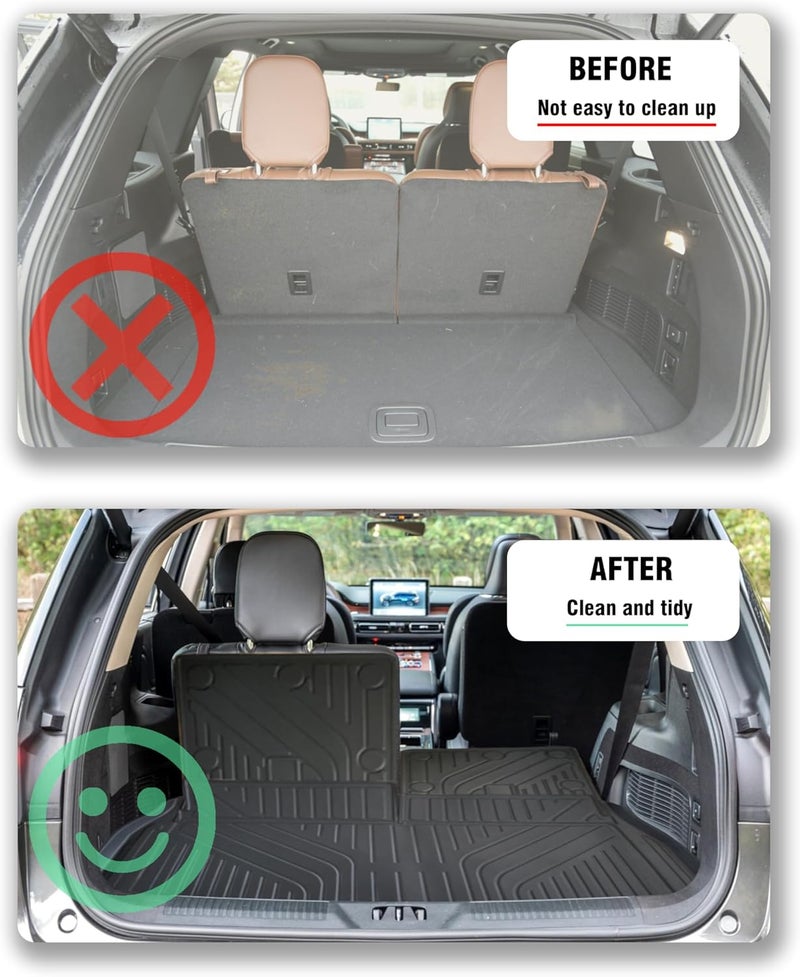 YEBOOCA Cargo Liner for 2020-2024 Lincoln Aviator - Trunk Mat and Back Seat Cover Protector - Image 3