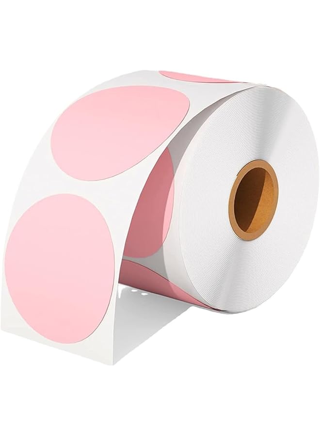 erorex Colorful Round Thermal Label Name Tags Coding For Diy 50.8Mm*50.8Mm 500Pcs Pink - Image 1