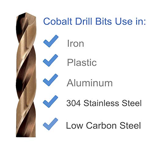 DRILLFORCE 10PCS, 9/64", Cobalt Drill Bits - Image 4