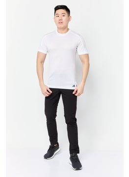 Adidas Men Sportswear  Fit Short Sleeves Yoga T-shirt, White  - Image 4