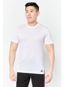 Adidas Men Sportswear  Fit Short Sleeves Yoga T-shirt, White  - Image 1