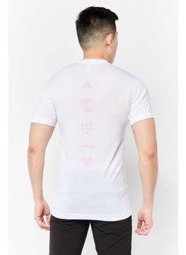 Adidas Men Sportswear  Fit Short Sleeves Yoga T-shirt, White  - Image 3