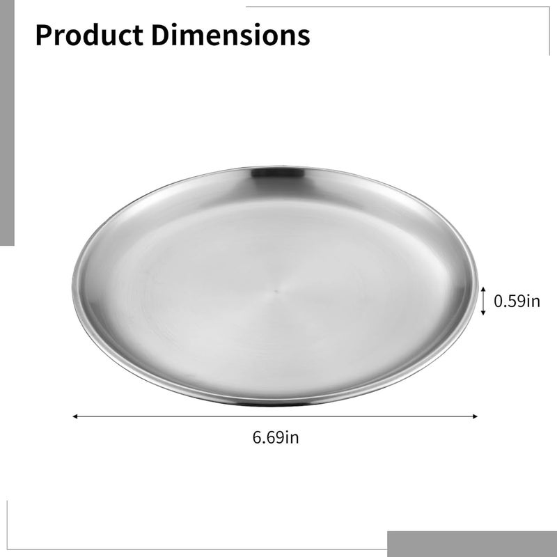 12 Shallow Stainless Steel Cat Bowls, 6.7 X 0.6 in Whisker-Friendly Pet Feeding Dish for Kittens, Strays, and Ferrets - Image 2