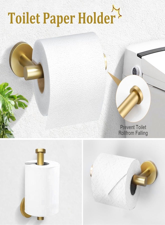 TURS Towel Ring Toilet Paper Holder Towel Hook 4-Pieces Brushed Gold SUS304 Stainless Steel Bathroom Accessories Kit Wall Mounted - Image 4