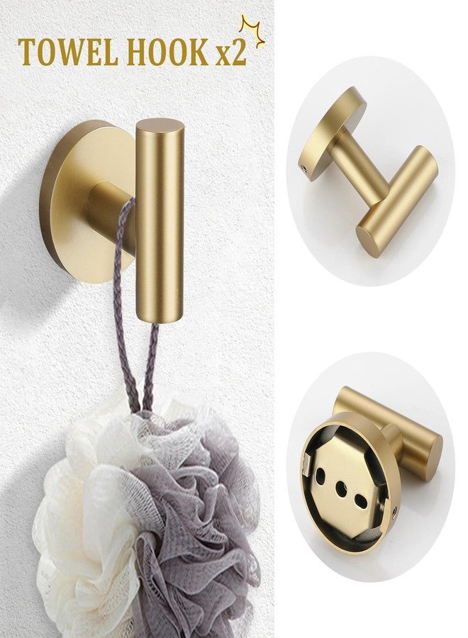 TURS Towel Ring Toilet Paper Holder Towel Hook 4-Pieces Brushed Gold SUS304 Stainless Steel Bathroom Accessories Kit Wall Mounted - Image 5
