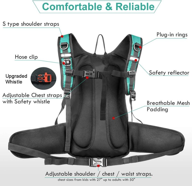 Mothybot Hydration Pack, Insulated Hydration Backpack with 2L BPA Free Water Bladder and Storage, Hiking Backpack for Men, Women, Kids for Running, Cycling, Camping - Keep Liquid Cool up to 5 Hours - Image 4