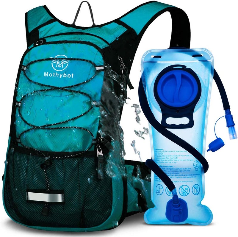 Mothybot Hydration Pack, Insulated Hydration Backpack with 2L BPA Free Water Bladder and Storage, Hiking Backpack for Men, Women, Kids for Running, Cycling, Camping - Keep Liquid Cool up to 5 Hours - Image 1