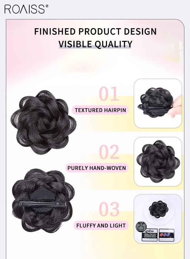 roaiss 2 Pcs Rose-shape Hair Clip, Mini Claw Clips Bun, Side Styling Headpieces, Women Girls Synthetic Hair Pieces, Suitable for Daily Use Party Role Playing, Hair Accessories - Image 5