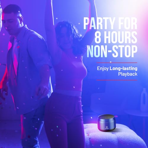 pTron Newly Launched Fusion Hook v2 6W Bluetooth Speaker with 8 Hrs Playtime, 2.04" Neo Driver for Pristine Sound, Mini Size Portable Speaker, BTv5.1 Connectivity, TWS Feature & Type C Charging (Blue) - Image 3