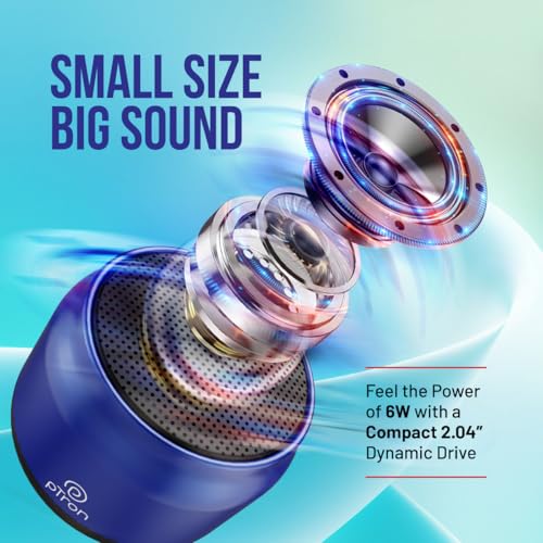 pTron Newly Launched Fusion Hook v2 6W Bluetooth Speaker with 8 Hrs Playtime, 2.04" Neo Driver for Pristine Sound, Mini Size Portable Speaker, BTv5.1 Connectivity, TWS Feature & Type C Charging (Blue) - Image 2