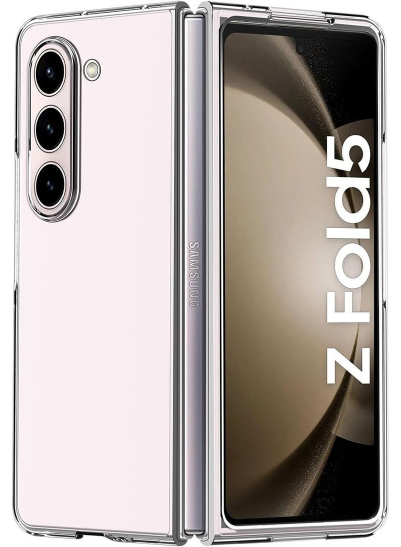 Captaintech Samsung Galaxy Z Fold 5 Case – Clear Anti-Yellowing, Slim Fit Transparent Hard PC Protective Cover - Image 1