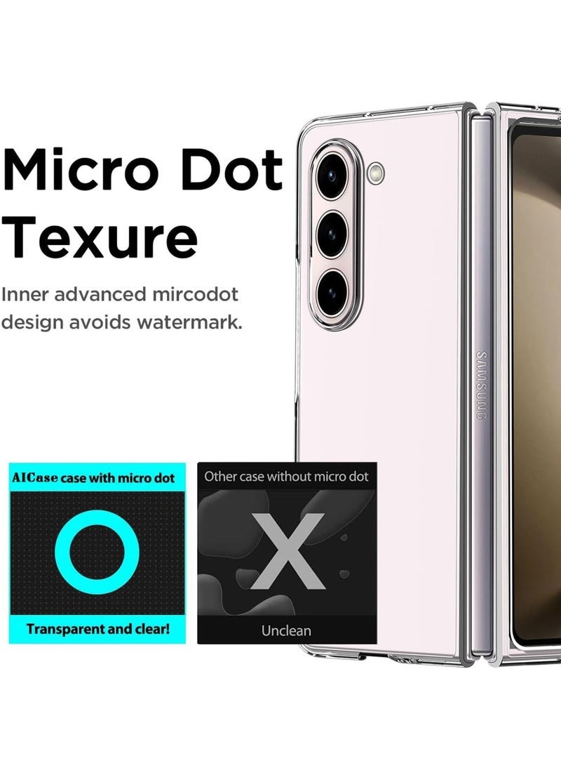 Captaintech Samsung Galaxy Z Fold 5 Case – Clear Anti-Yellowing, Slim Fit Transparent Hard PC Protective Cover - Image 4