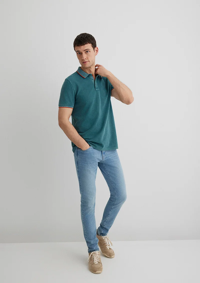 MAVI Collar Detailed Green Polo
