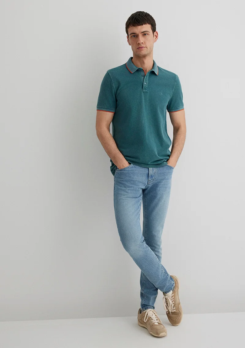 MAVI Collar Detailed Green Polo