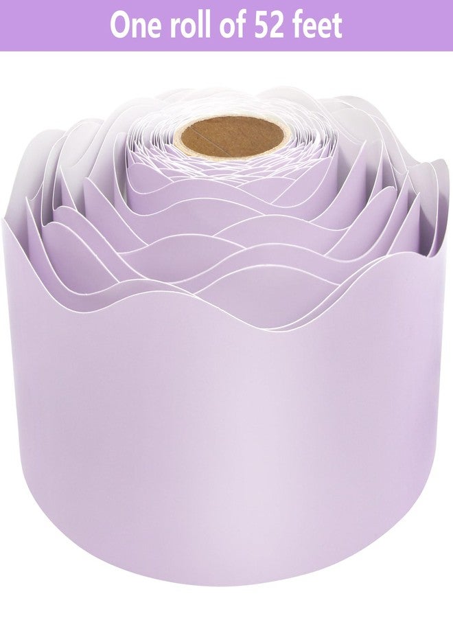 Fancy Land Lavender Bulletin Board Border Light Purple Scalloped Border Trim for Classroom 52ft One Roll - Image 2