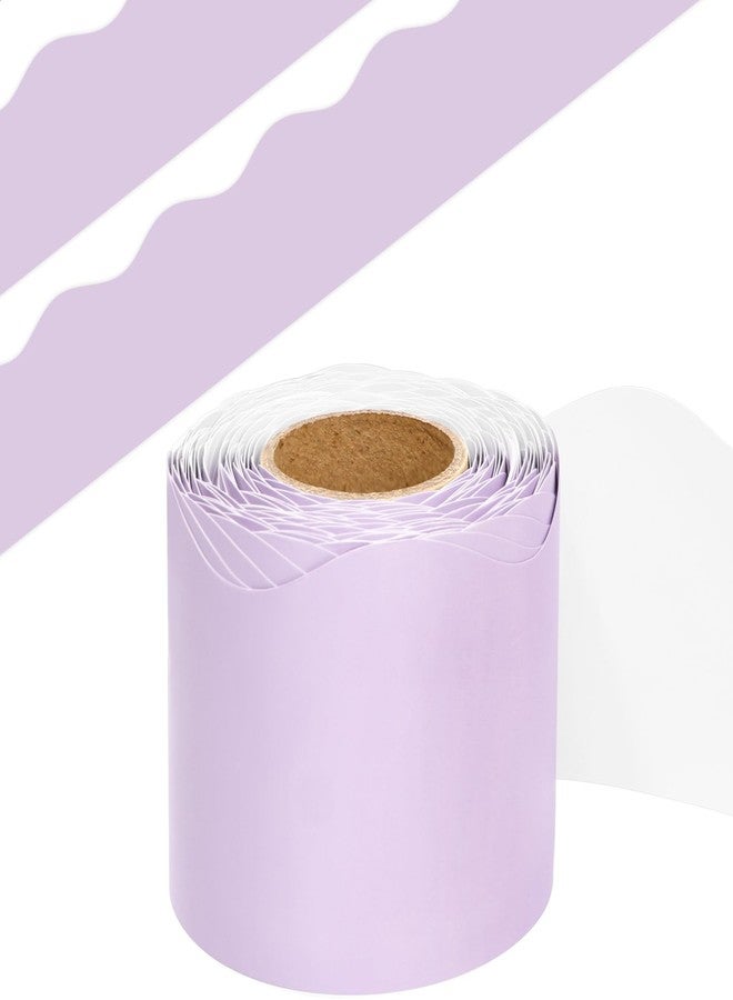 Fancy Land Lavender Bulletin Board Border Light Purple Scalloped Border Trim for Classroom 52ft One Roll - Image 1