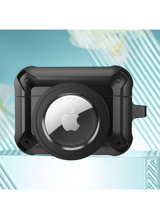 Generic - For Apple Headset Airpods Pro/3rd Generation Protective Case Airpods + Airtag Protective Case Integrated-Color:Black-Applicable Model:Airpods 3 Generation - Image 1