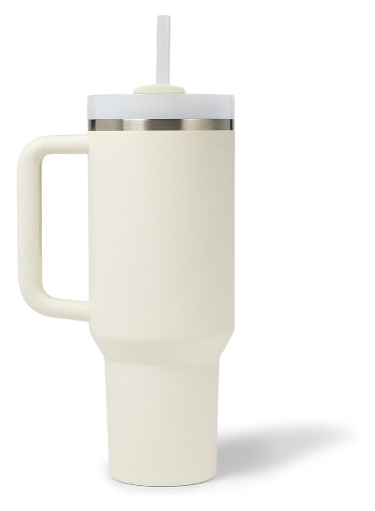 general Quencher H2.0 FlowState Stainless Steel Vacuum Insulated Tumbler with Lid and Straw for Water, Iced Tea or Coffee, Smoothie and More, Cream, 40 oz - Image 3