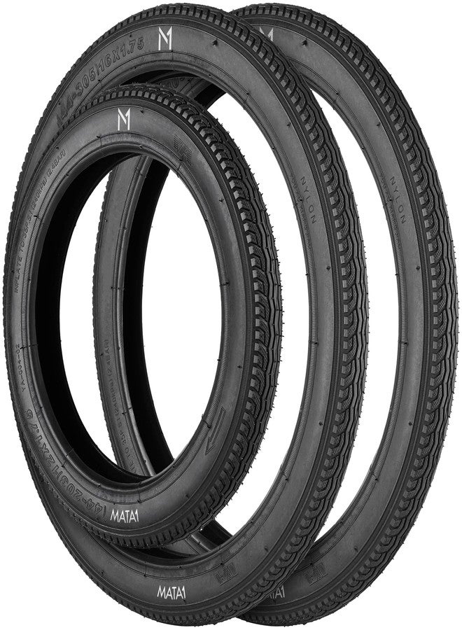 Mata1 3 Tires for 3-Wheeler Gear Strollers - Front 12x1.75" & Rear 16x1.75" Tires - For Single/Double Stroller Models Including Revolution SE/Pro/Flex/SU/Ironman by Mata1-USA - Image 1