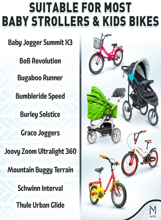 Mata1 3 Tires for 3-Wheeler Gear Strollers - Front 12x1.75" & Rear 16x1.75" Tires - For Single/Double Stroller Models Including Revolution SE/Pro/Flex/SU/Ironman by Mata1-USA - Image 5