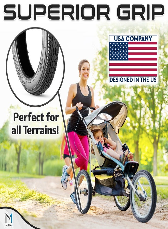 Mata1 3 Tires for 3-Wheeler Gear Strollers - Front 12x1.75" & Rear 16x1.75" Tires - For Single/Double Stroller Models Including Revolution SE/Pro/Flex/SU/Ironman by Mata1-USA - Image 3
