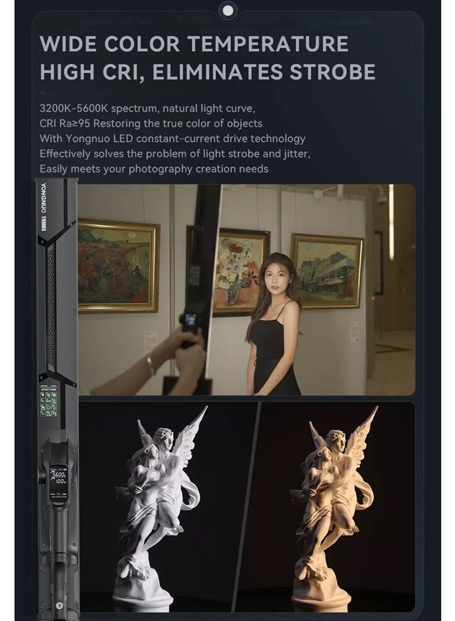 YONGNUO YN660S Handheld LED Video Light Wand Stick 60W CRI95 Adjustable 3200-5600K, 21430Lux@0.3m, 12 Light Effects for YouTube Video Recording, Studio Shooting, Live Streaming - Image 4