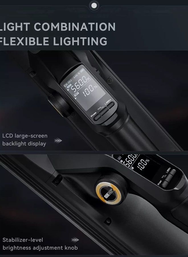 YONGNUO YN660S Handheld LED Video Light Wand Stick 60W CRI95 Adjustable 3200-5600K, 21430Lux@0.3m, 12 Light Effects for YouTube Video Recording, Studio Shooting, Live Streaming - Image 5