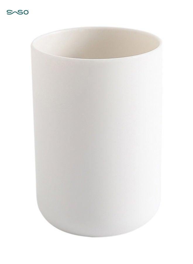 300ml White Toothbrush Holder Cup for Bathroom – Reusable, Unbreakable, Easy-to-Clean Plastic Tumbler for Toothbrushes, Toothpaste & Accessories